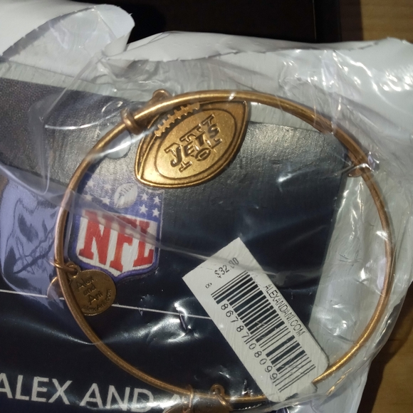 ☮️ Special! 3 For$25 Alex and Ani Gold NY Jets Bangle Bracelet NWT Awesome Gift! - Picture 2 of 2